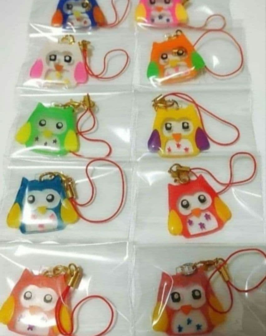 30個セットです⭐⭐ふくろうさん　レジン　ストラップ　カラフル　ハンドメイド