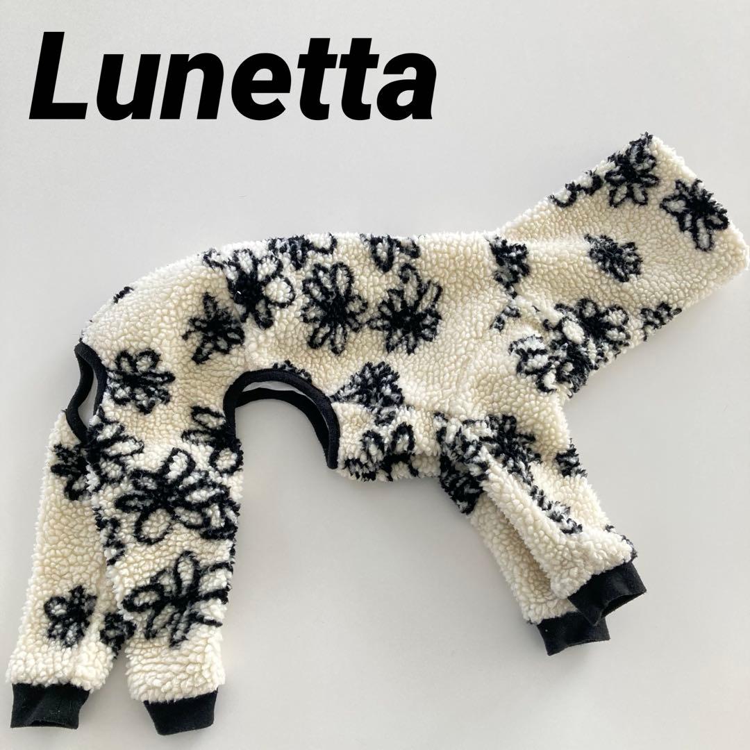 Lunetta ボアロンパース 花柄 M イタグレ アイボリー