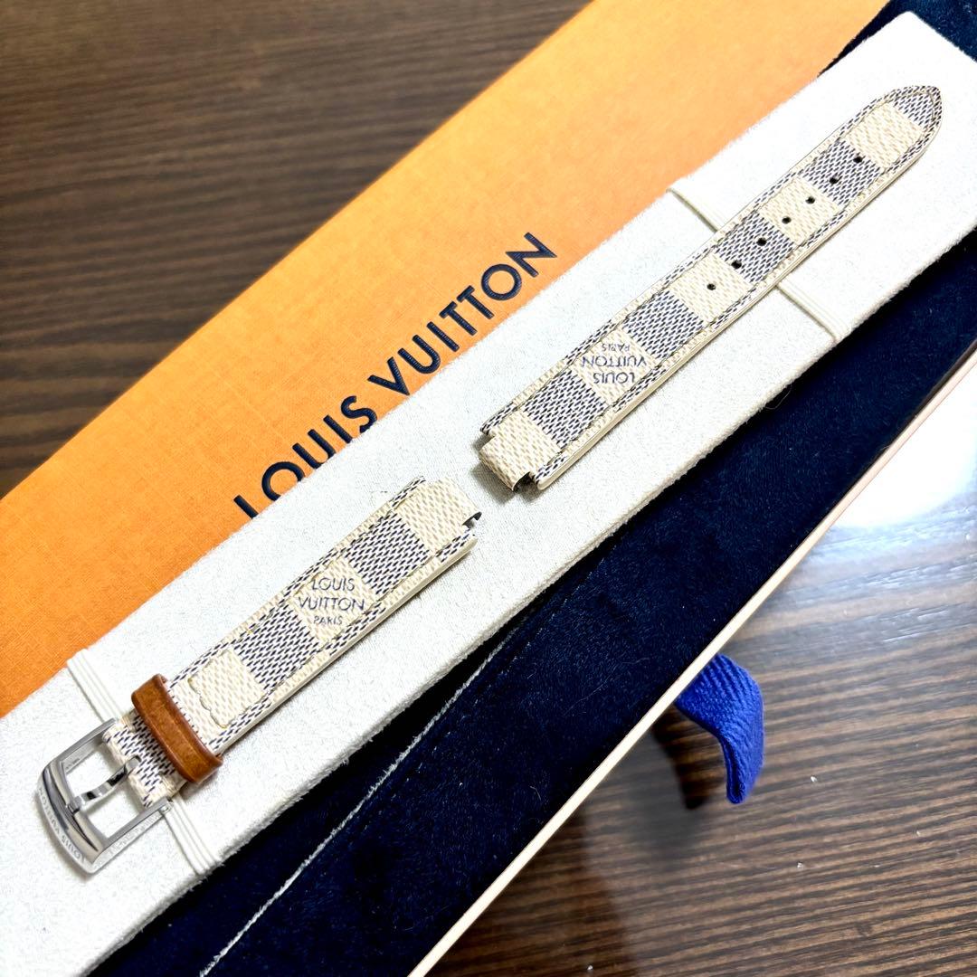 ［美品］ルイヴィトン　タンブール　ワンタッチ式　ダミエ　アズール　レザーベルト