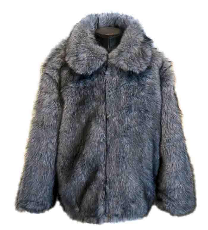 L ファー ブルゾン 大きなサイズ グレー ロック ロカビリー ヴィジュアル系