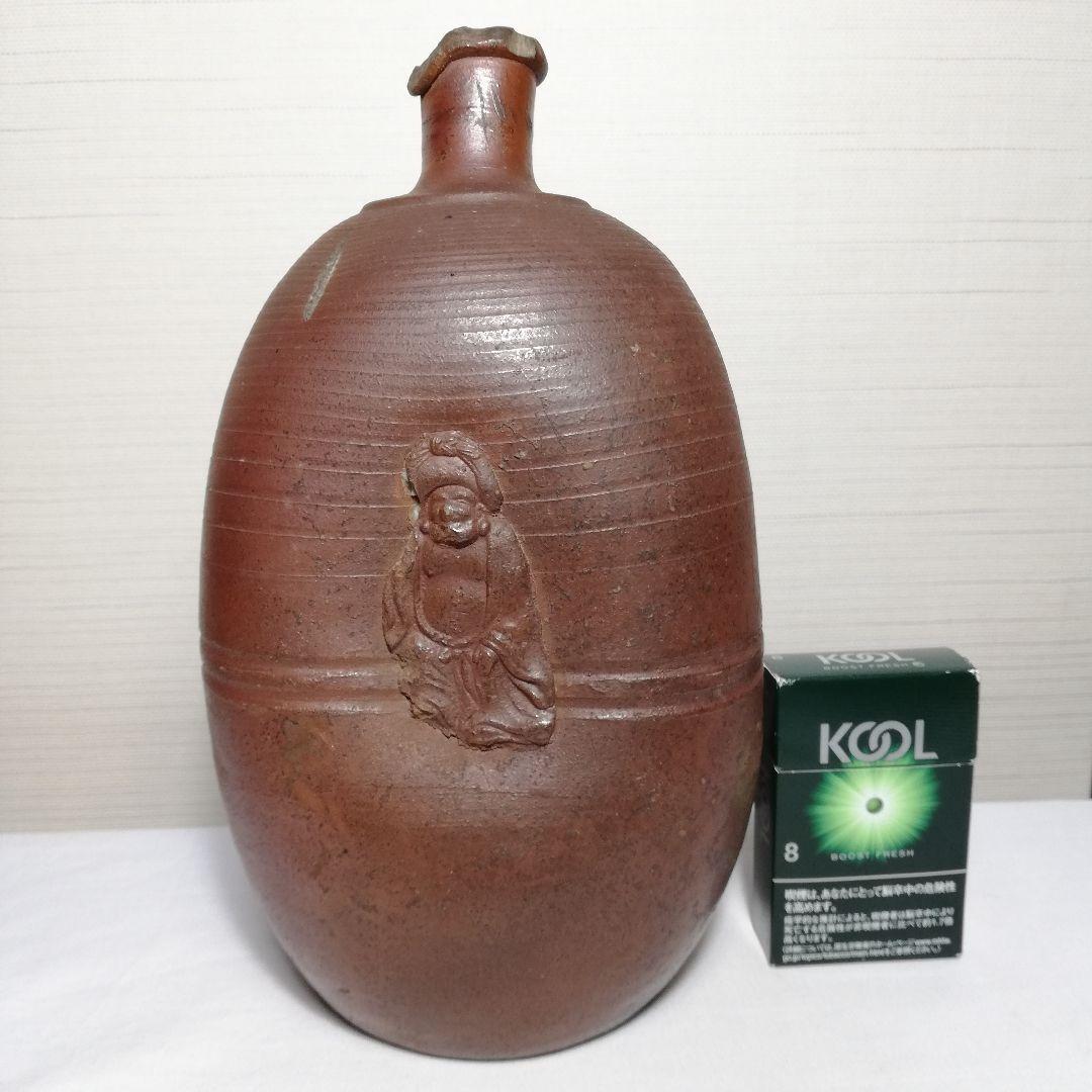 江戸末期 古備前 人形徳利 布袋尊 備前焼 花入 酒器 フラワーベース へそ徳利