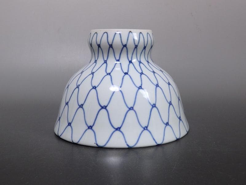 古伊万里　染付　網目紋様の図　盃洗　D471AS-AZq