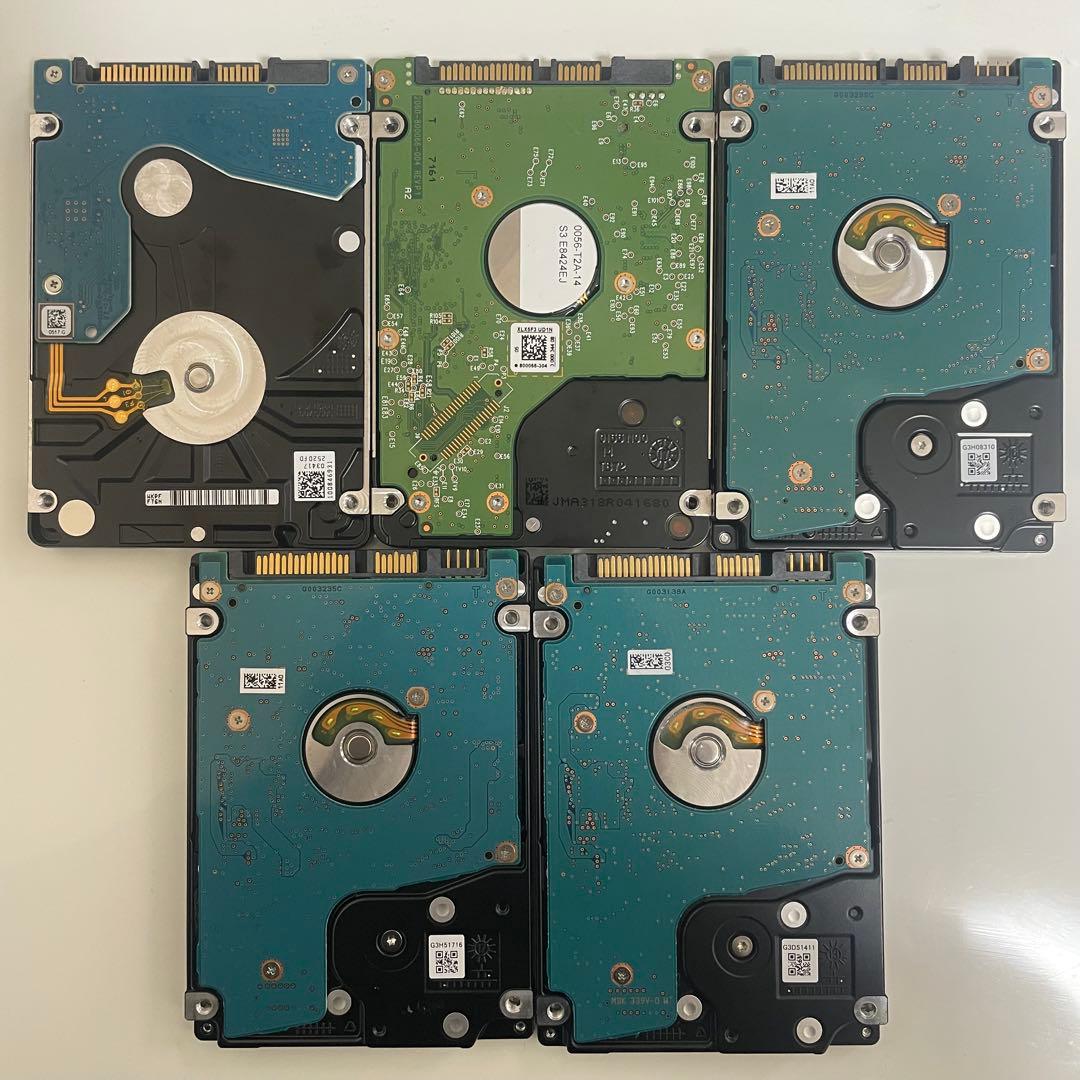 2.5インチ内蔵型HDD 1000GB×5個　正常動作品