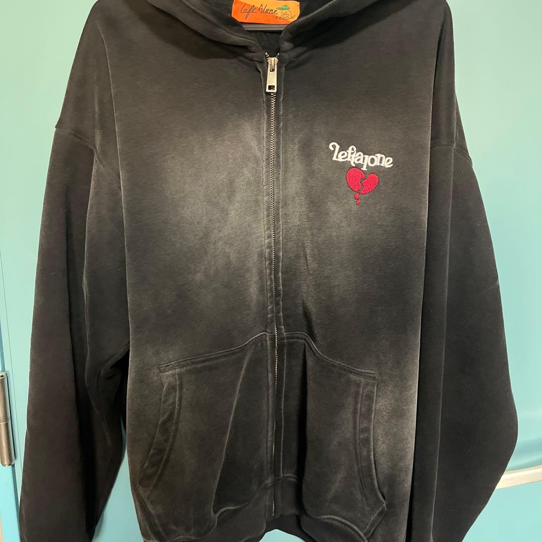 Left Alone ジップパーカー 黒 ハート刺繍 大阪印購入 値下げ可能です