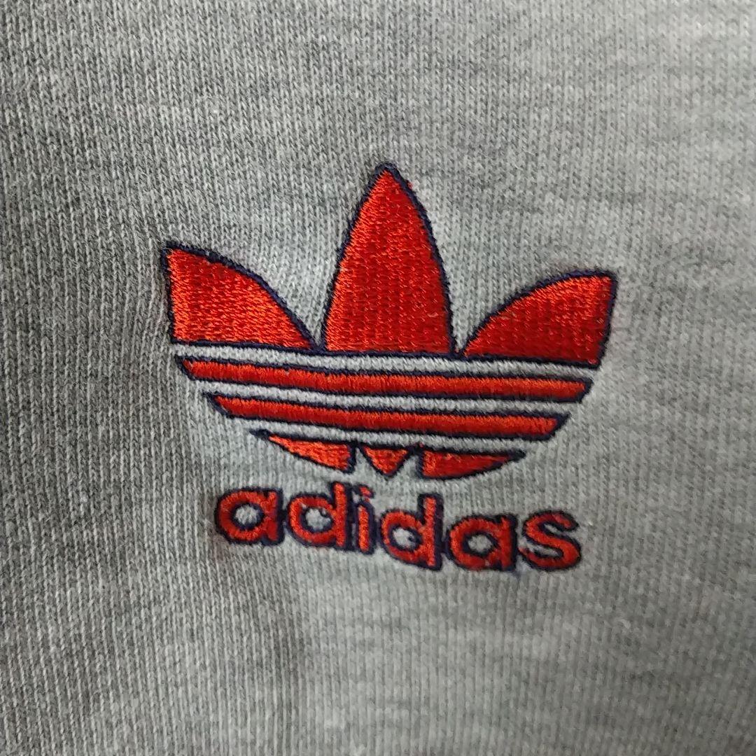 希少☆90s デサント製 アディダス 刺繍 アームロゴ パーカー L～O