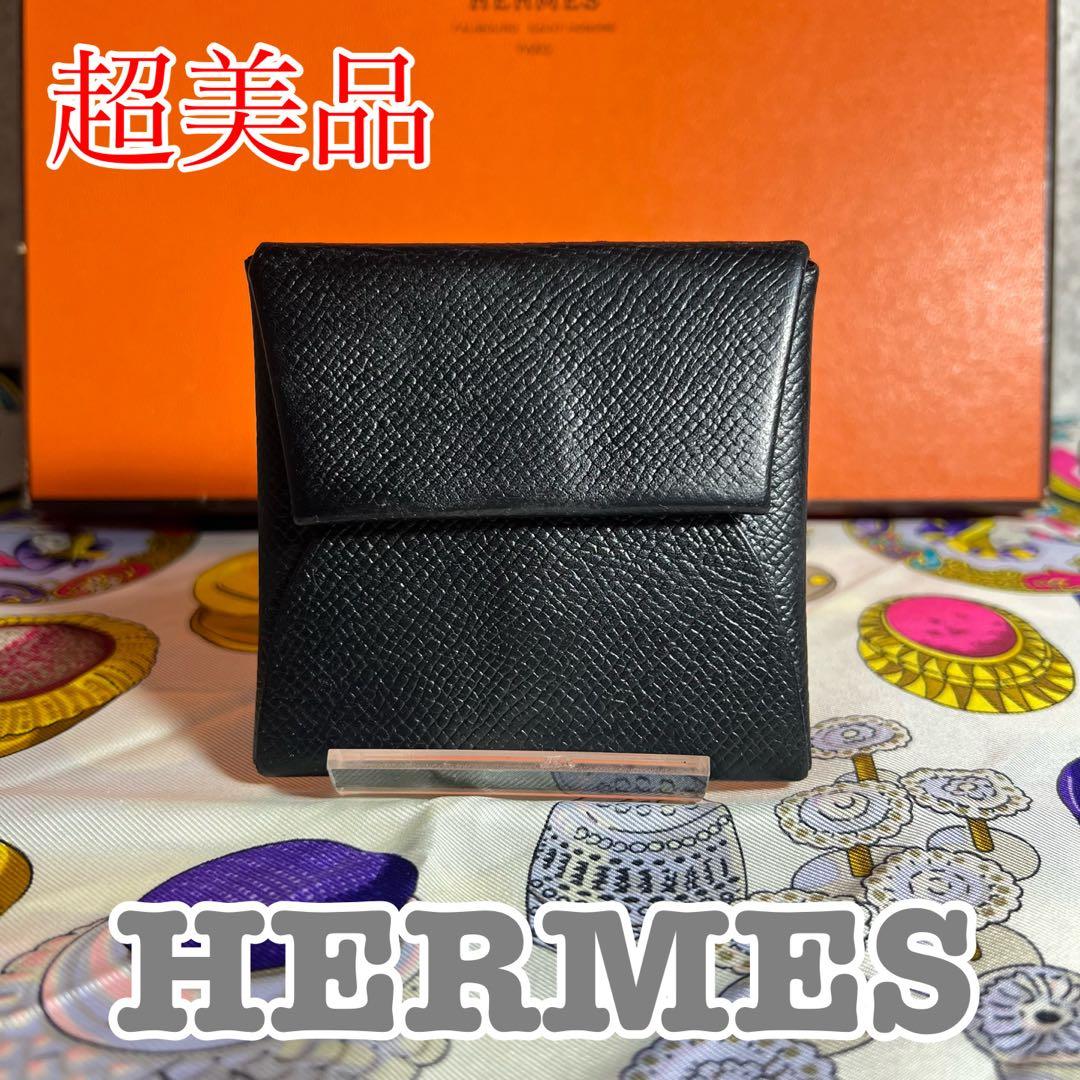 HERMES バスティアブラック レザー ケース