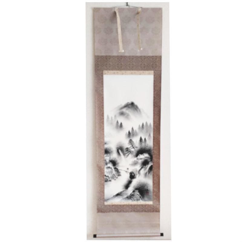 ☆小池玉泉☆「水墨散水」　掛軸　良好！