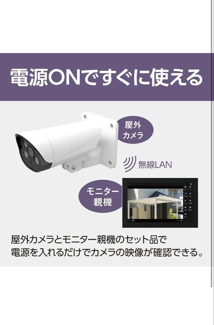 屋外カメラとモニターセット