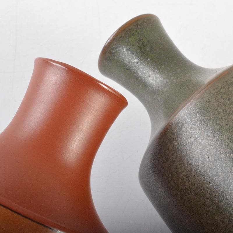 佐渡無名異焼　人間国宝　金渓堂　伊藤赤水　徳利　酒器　共箱　2点　VR7386F