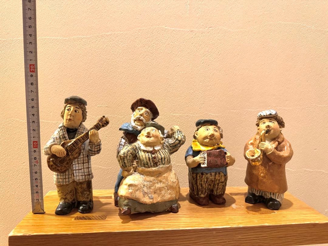 ささきようこ作　陶人形　陶器の音楽家人形4体セット