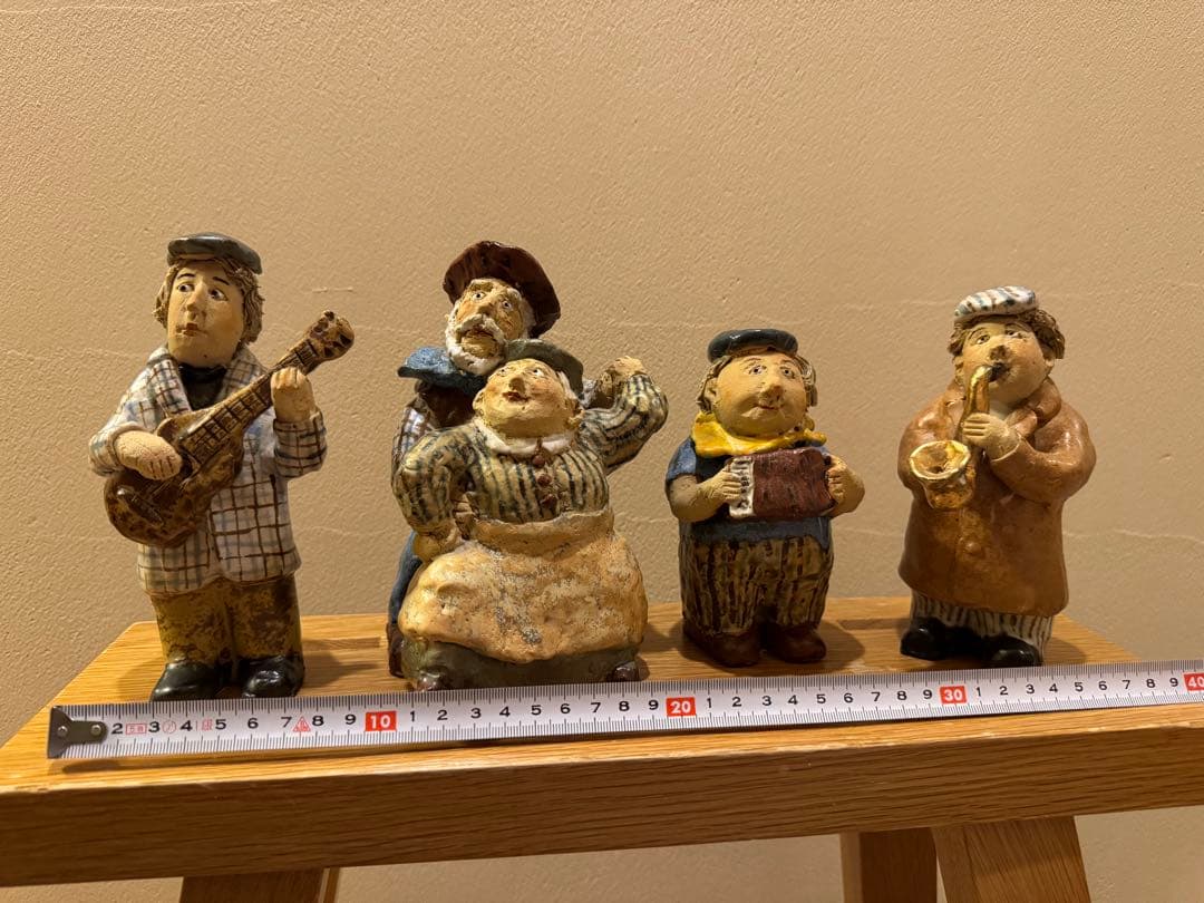 ささきようこ作　陶人形　陶器の音楽家人形4体セット