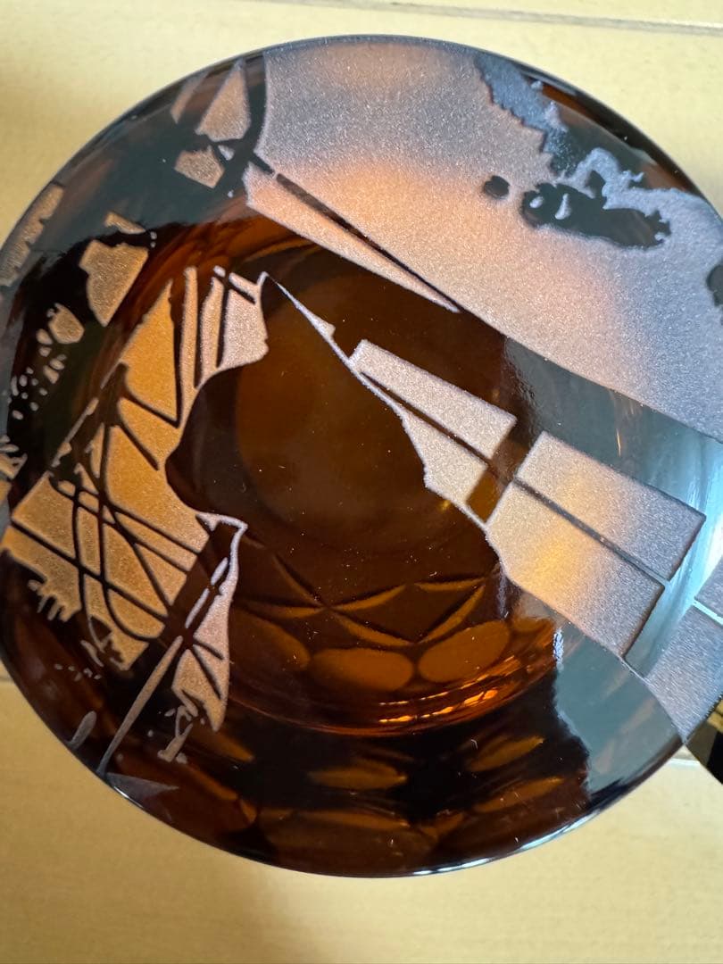 可夜硝子【坂上どうぶつ王国紹介】人気No.1 夕焼け猫+七宝紋/切子