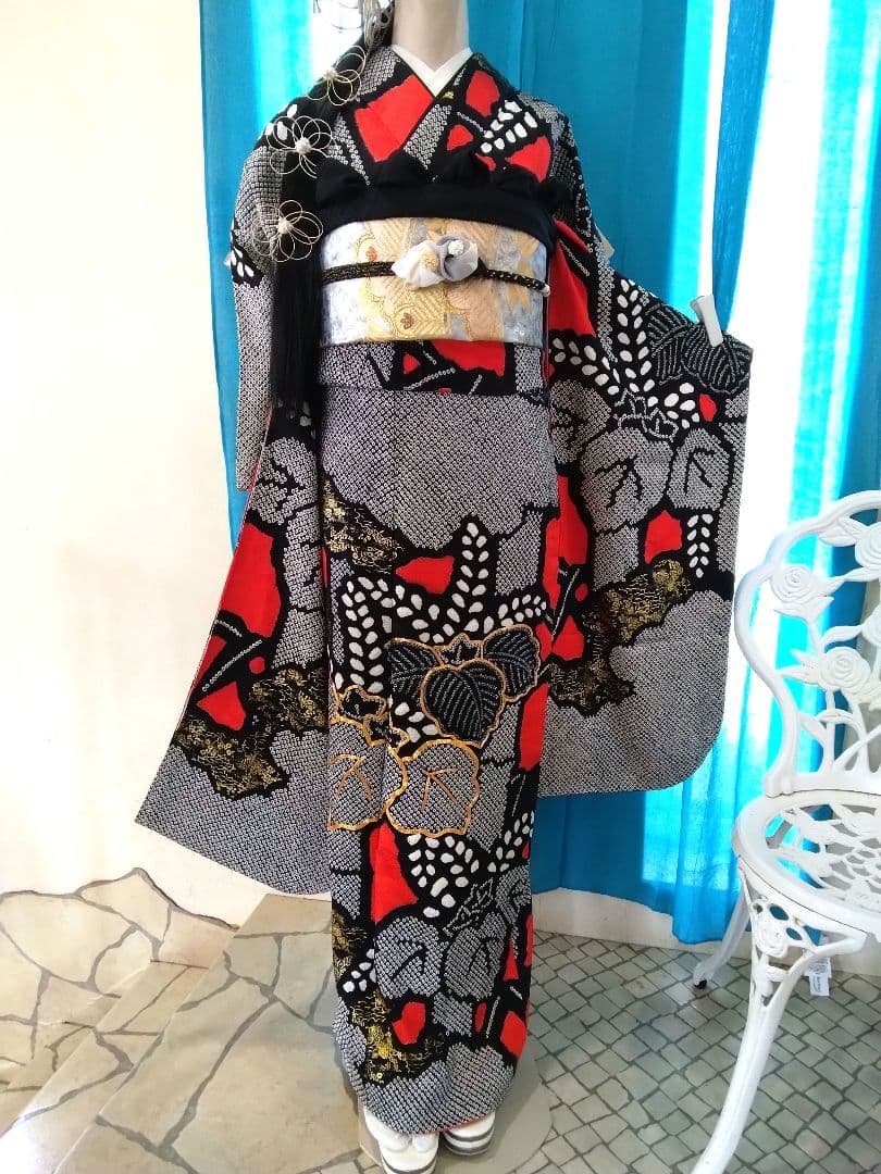 振袖フルセット、正絹総絞り、成人式、重ね衿、帯揚げ帯締め、本佐賀袋帯、襦袢