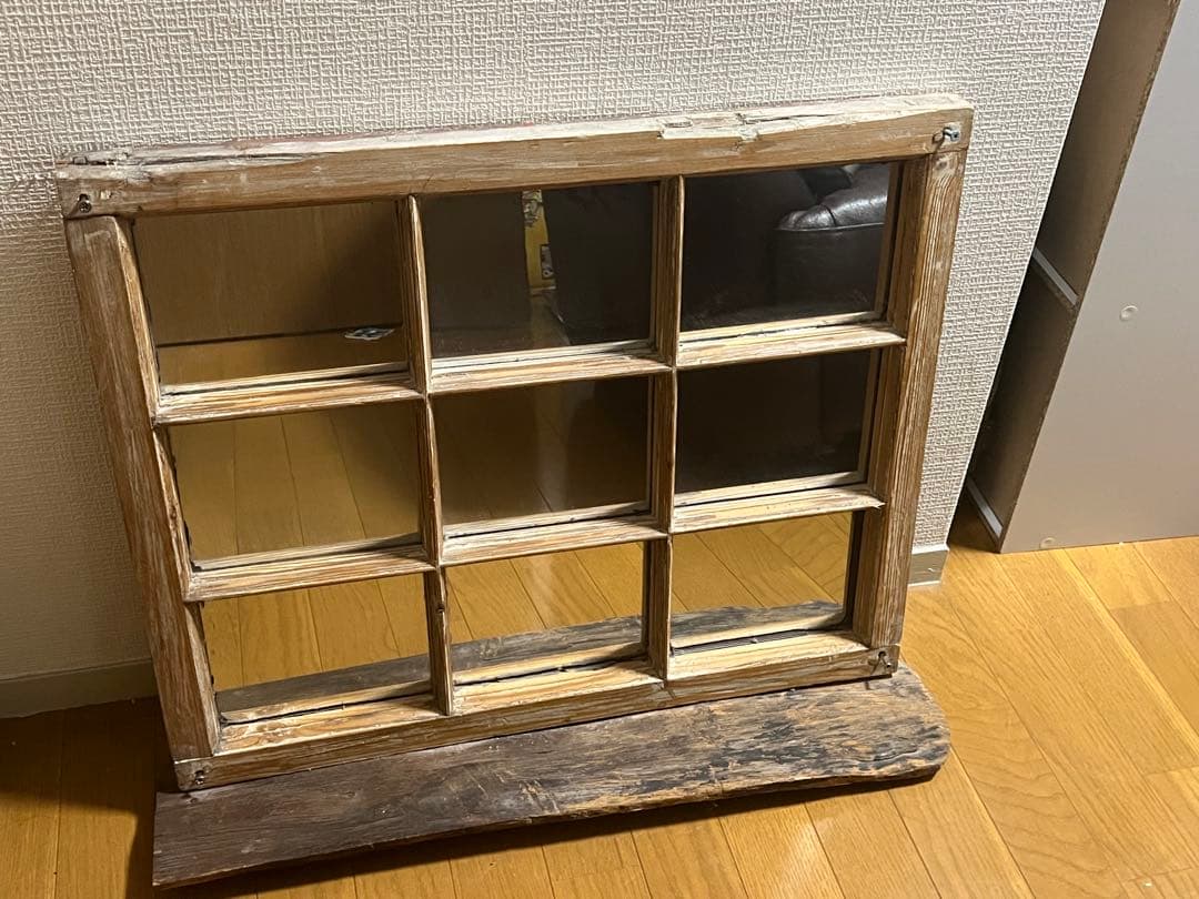 アンティーク風9パネルミラー 約60cm x 45cm