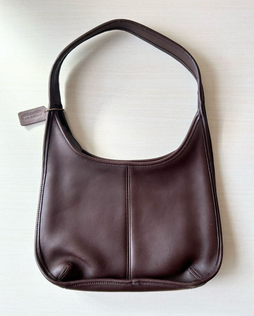 OLD COACH ダークブラウン レザー ショルダーバッグ 焦茶