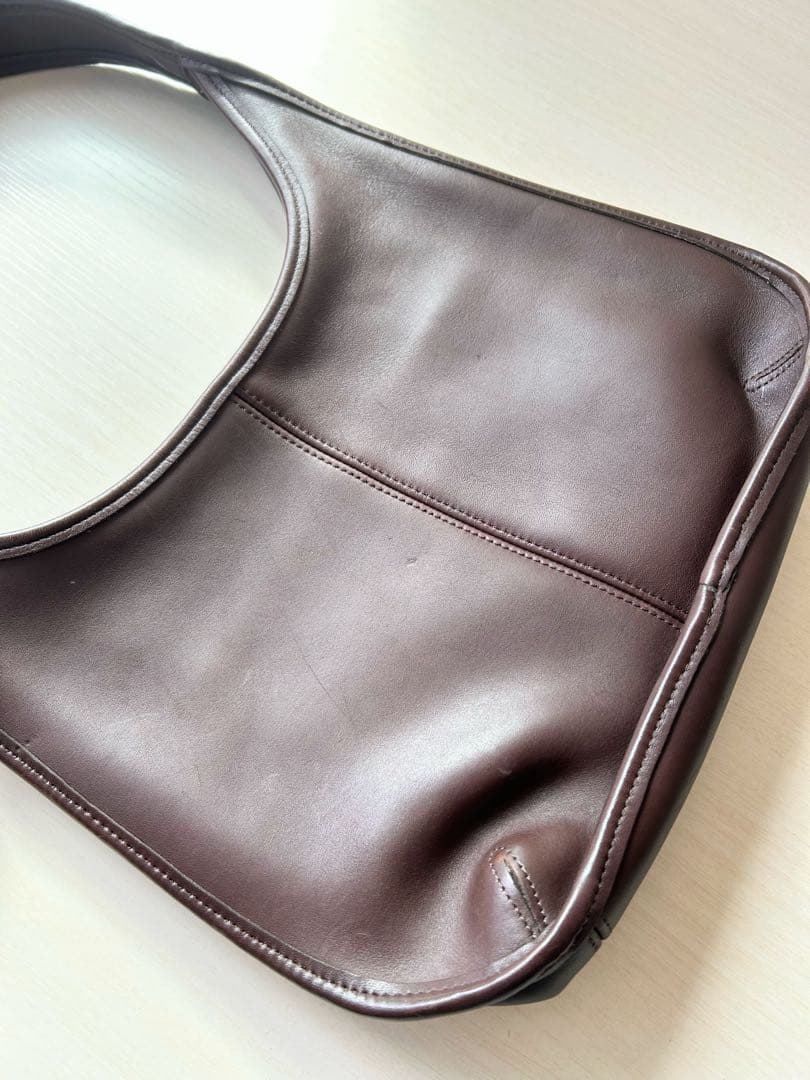 OLD COACH ダークブラウン レザー ショルダーバッグ 焦茶