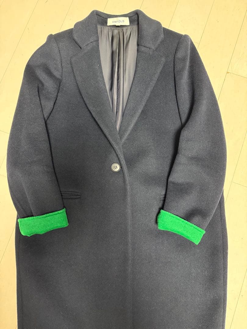 ENFOLD★ネイビー★チェスターコート★38サイズ