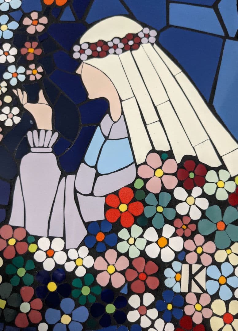 モザイクタイル絵　F3号パネルのみ『花ふぶき』