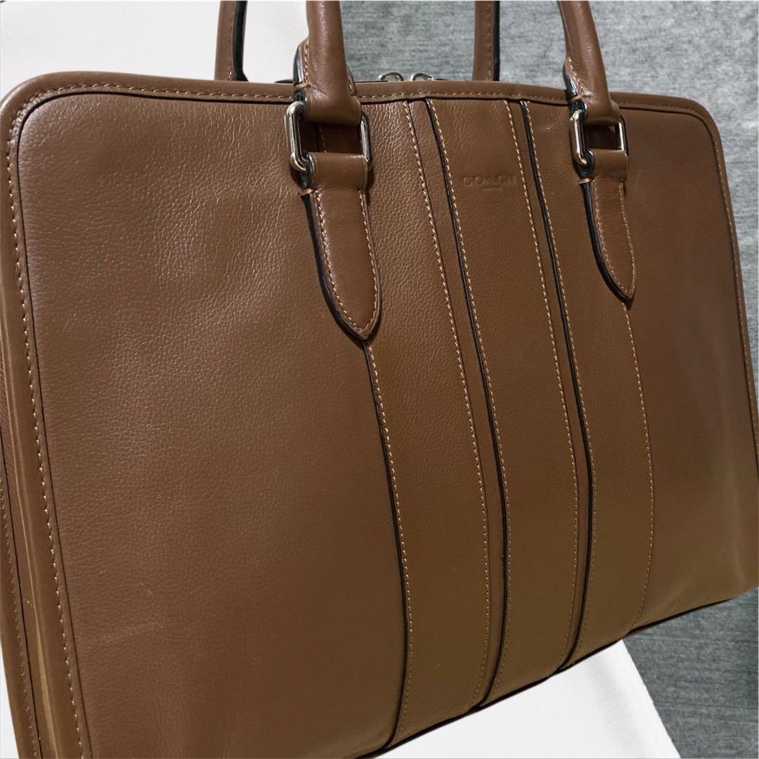 美品 COACH コーチ レザー メンズ ビジネスバッグ ブリーフケース
