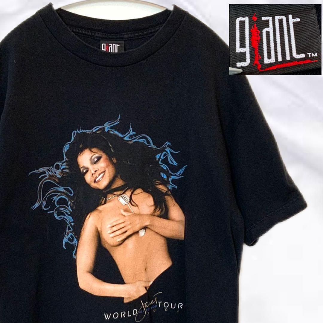 ジャネットジャクソン　ワールド　ツアー　Tシャツ　giantタグ　L 黒　半袖