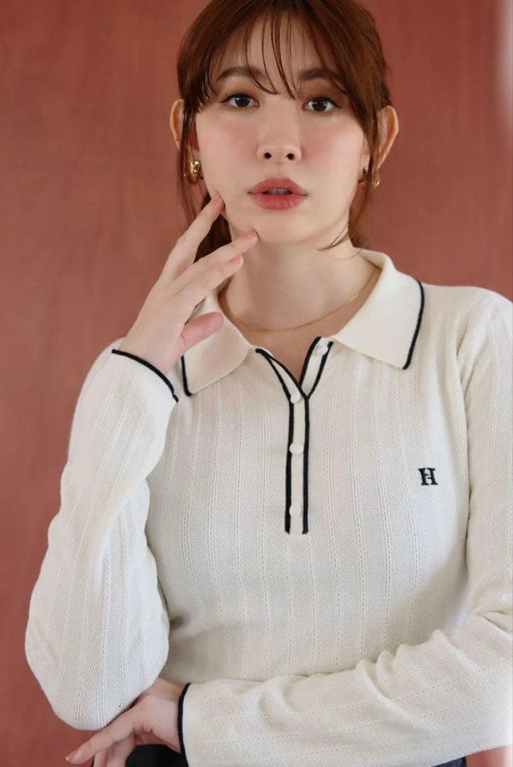 herlipto ハーリップトゥ Pique Polo Knit Top