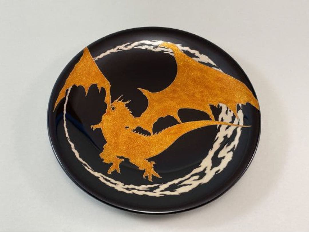 ファイナルファンタジーXIV　輪島塗デザインプレート　バハムート