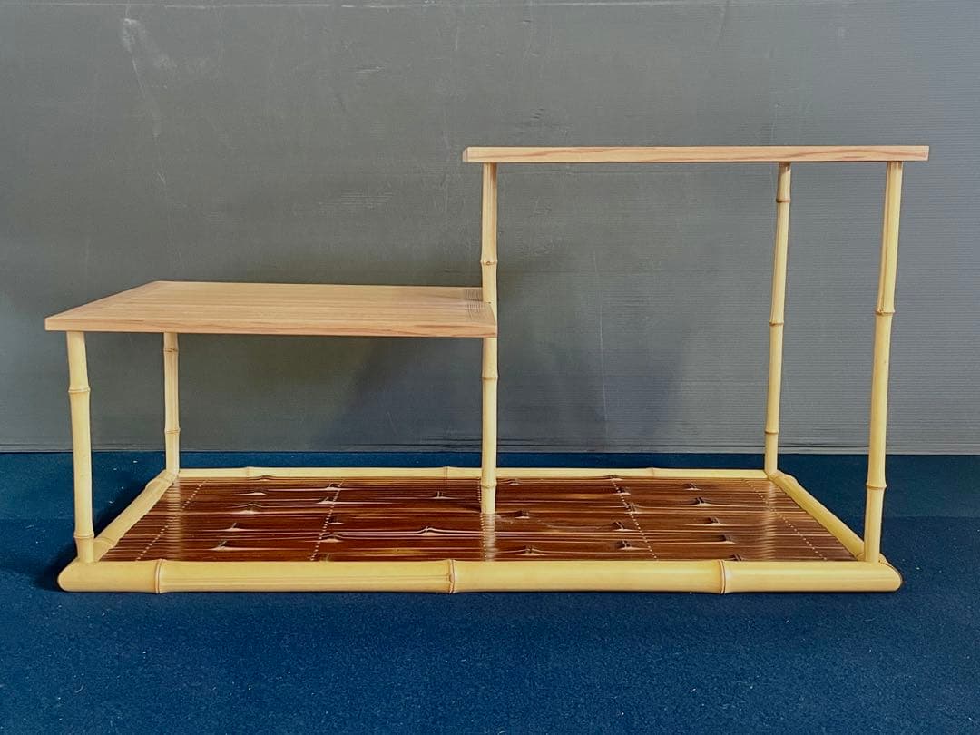 割引❣️「祖」 煤竹 白竹 杉柾目 煎茶棚 煎茶道具 組立式 木箱 （茶棚D）