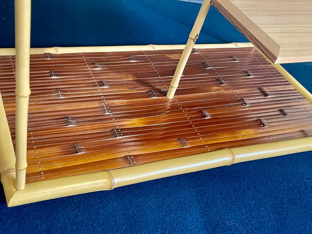 割引❣️「祖」 煤竹 白竹 杉柾目 煎茶棚 煎茶道具 組立式 木箱 （茶棚D）