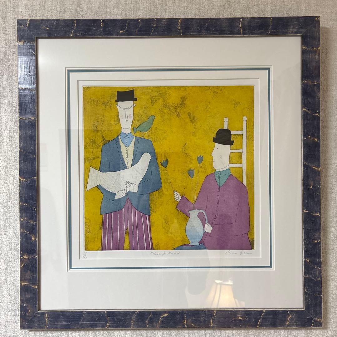 アノラスペンス《Flower for the Bird》1997年　リトグラフ