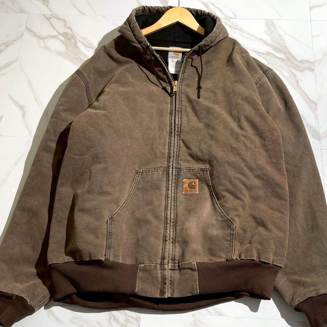 希少　カーハート　アクティブジャケット　J68CHT　ダックキャンバス　茶色