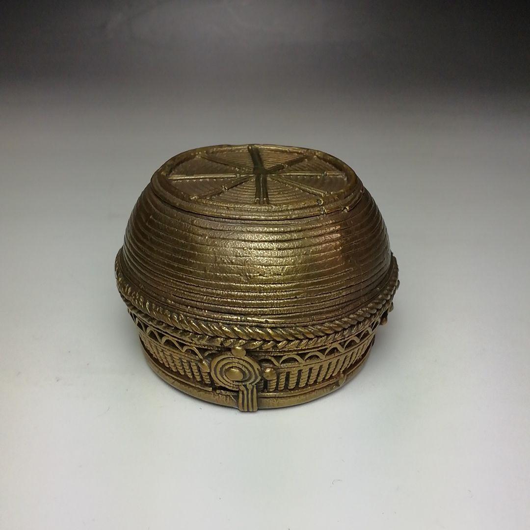 Ｓ５７９　蓋置　『印度産　佛器蓋置』『永田宗伴　箱書』『銅製』　共箱　茶道具