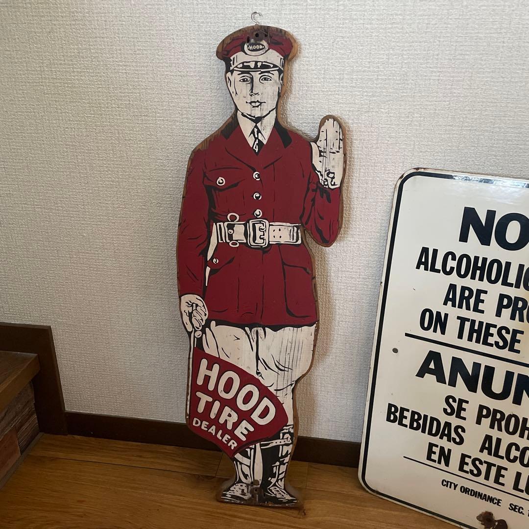 Hood Tire Dealer ヴィンテージ看板　木製看板