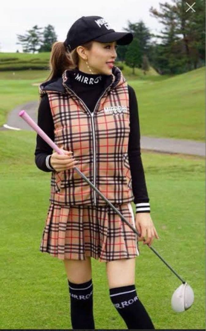 MIRROR9 ミラーナイン チェック ゴルフ ベストダウン リバーシブル