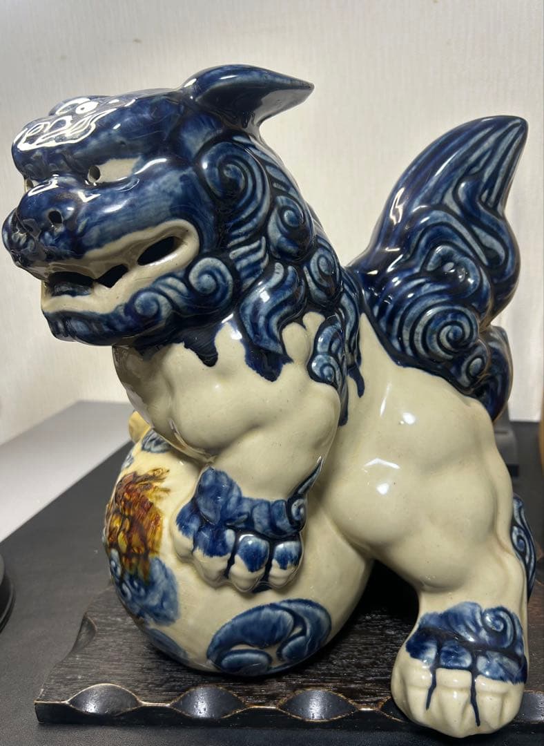 守り神陶器シーサー　獅子　旧家蔵出し、骨董品、縁起物、お守り、風水、収蔵品