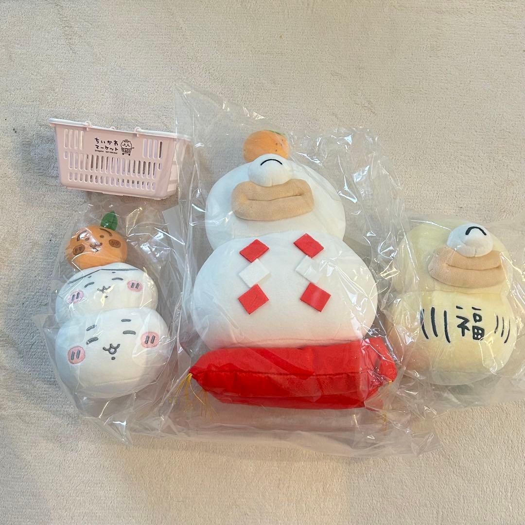 ちいかわ オデぬいぐるみ 鏡餅になっちゃったぬいぐるみ オデだるま ミニカゴ