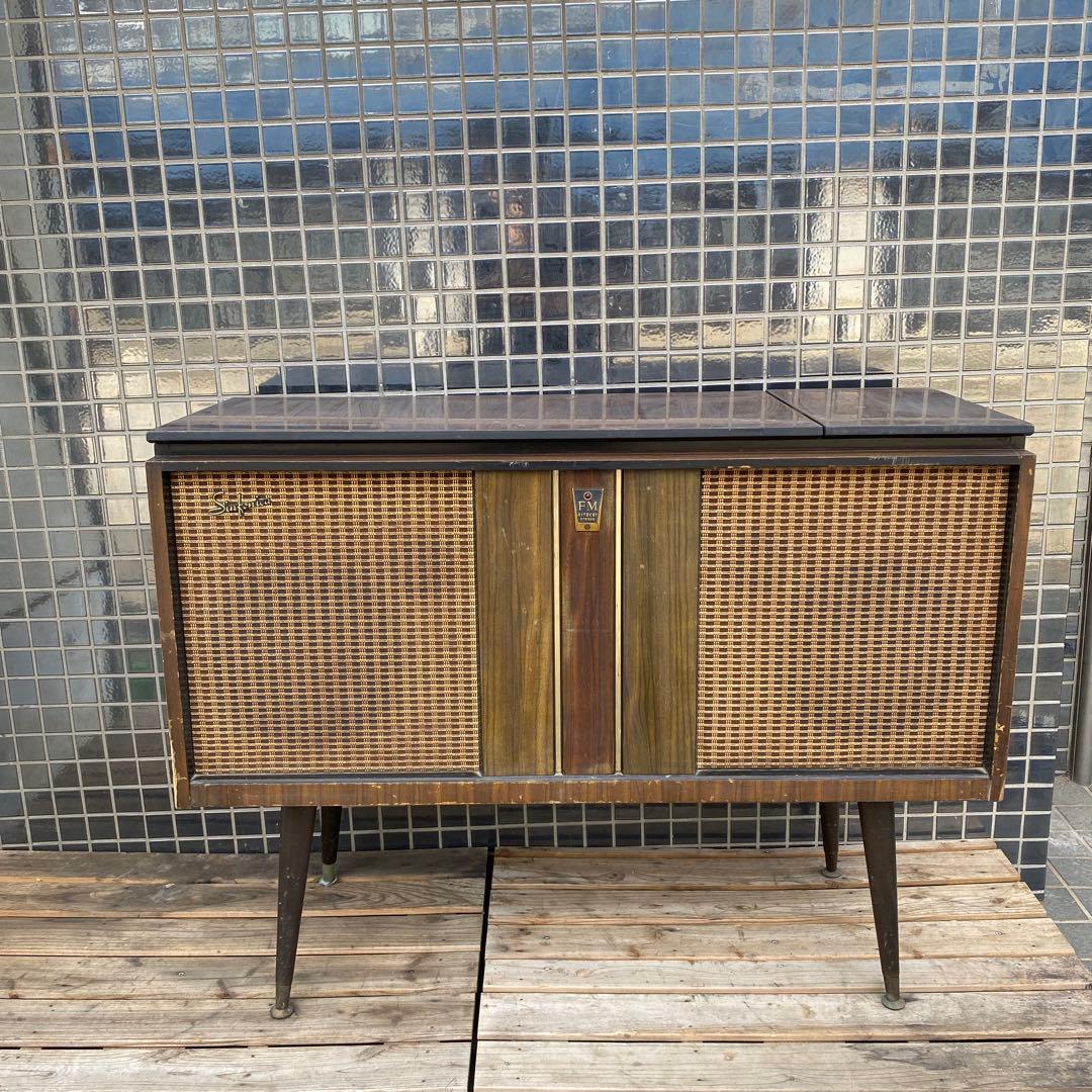 日立 昭和レトロ ミッドセンチュリー レコードプレーヤー インテリア