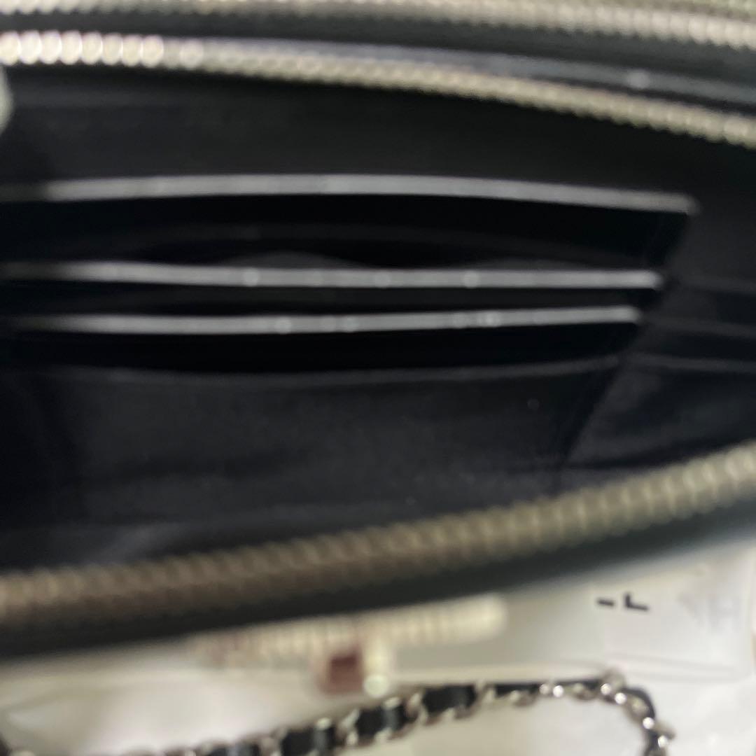 R　CHANEL チェーンウオレットキャビアスキン　ブラック