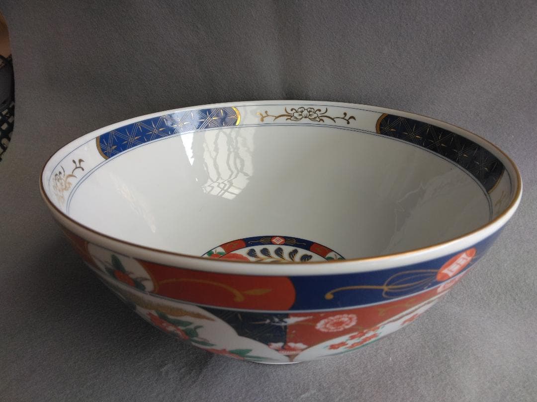 【未使用・美品】 有田焼　大鉢 庫山窯 金彩 桜・ザクロ・鳳凰