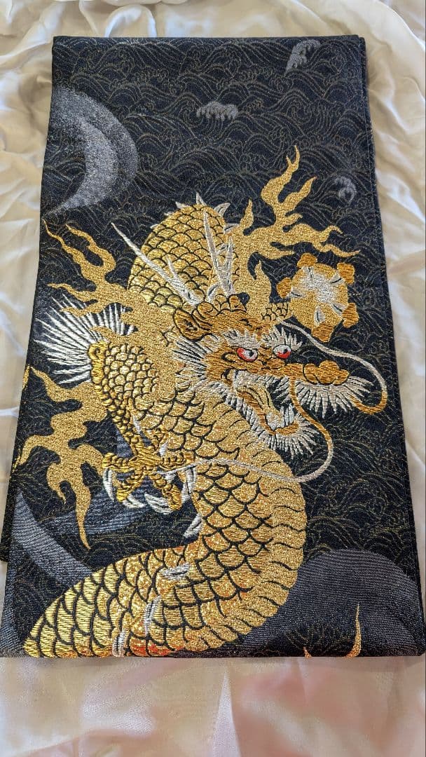 【新品】金色の龍 袋帯 幅31cm•長さ448cm