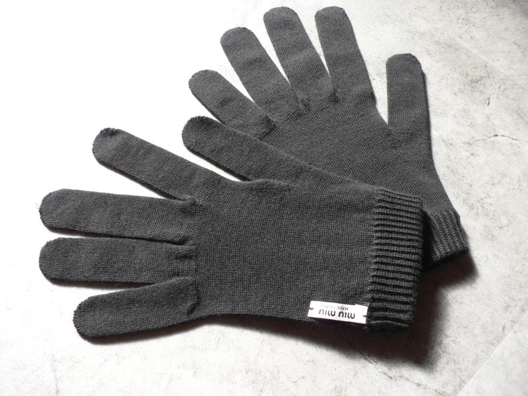 miumiu ミュウミュウ 手袋 コットン 黒 グローブ