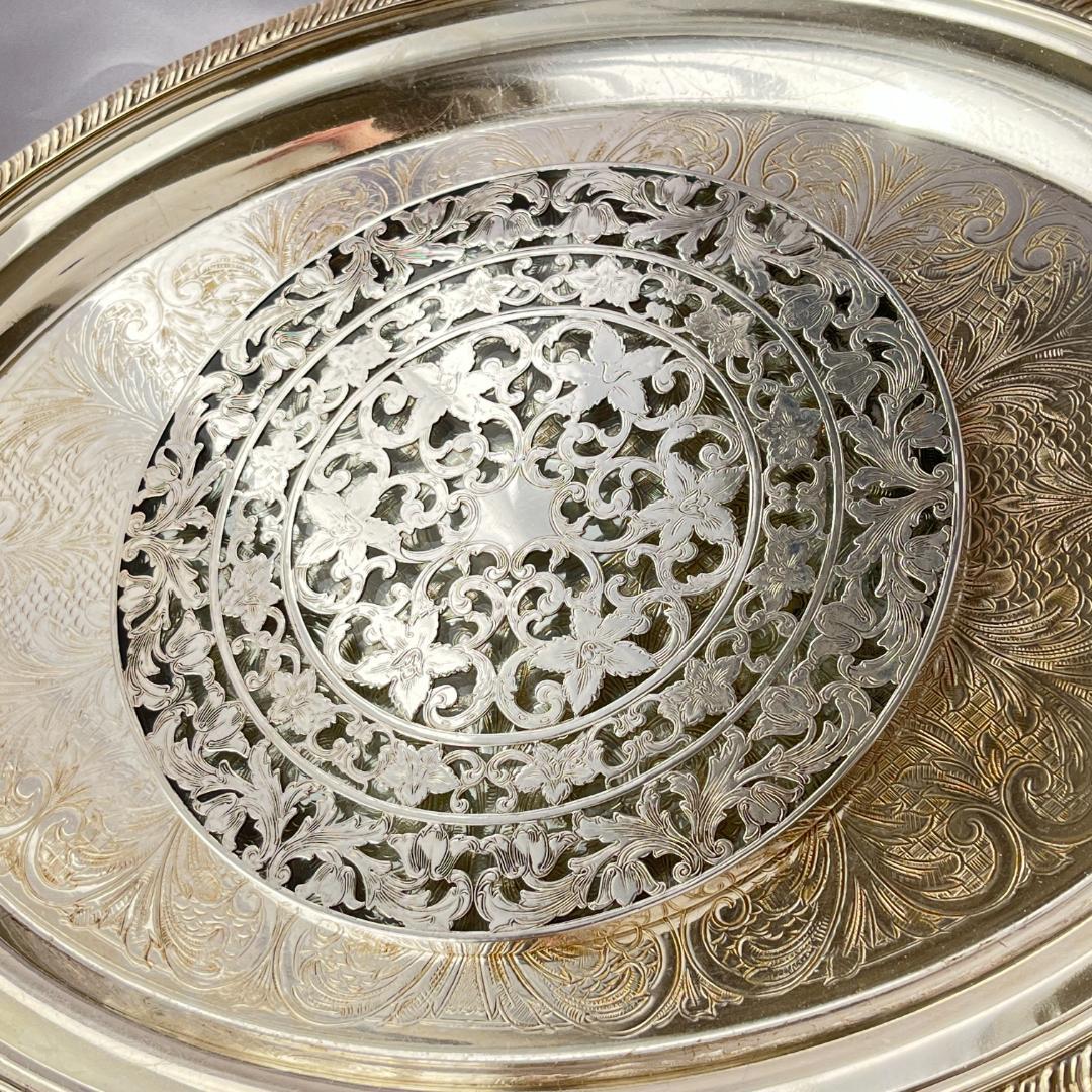 【WEBSTER】【純銀/ガラス】のティーセンター 20cm！スターリング