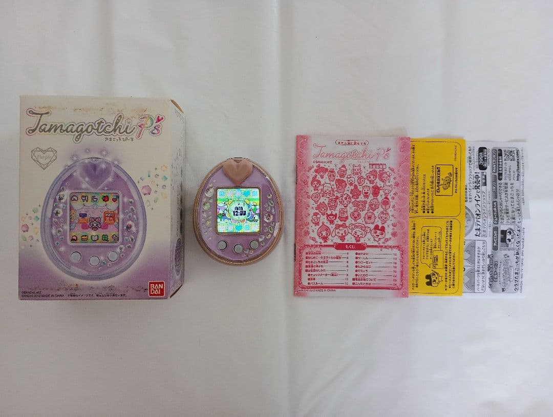 たまごっち ぴーす Tamagotchi P's パープル 箱 説明書付き