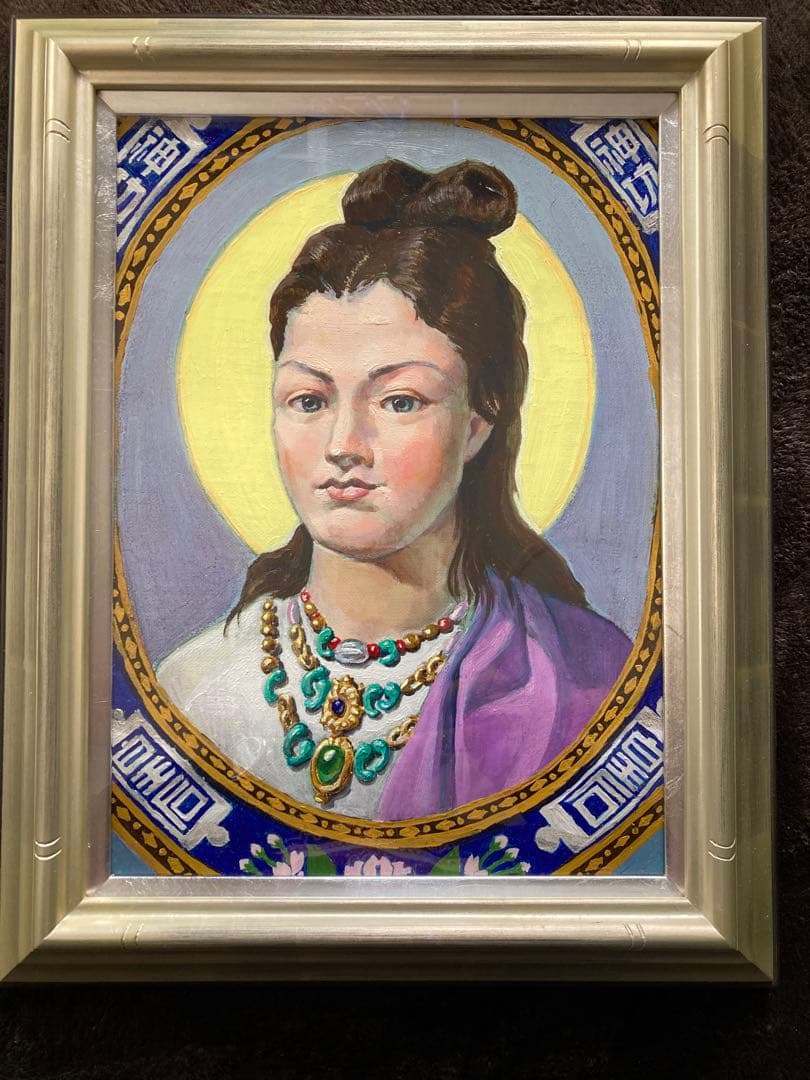 住吉神社の神様　神功皇后さまの肖像画（油彩F4号333✖️242㎜）額装なし