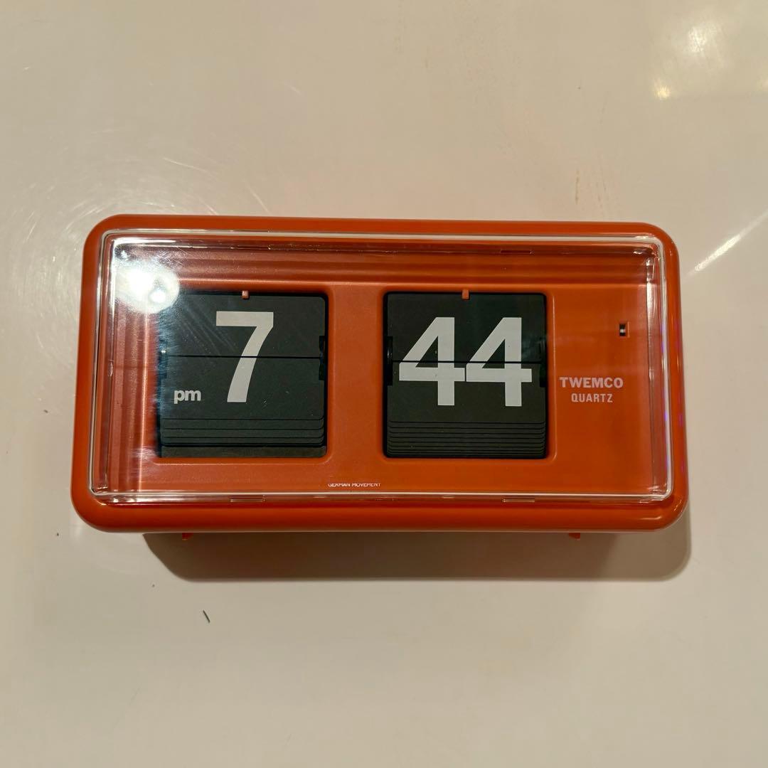 ★動作品★TWEMCO トゥエンコ パタパ 夕時計QT-30 オレンジ