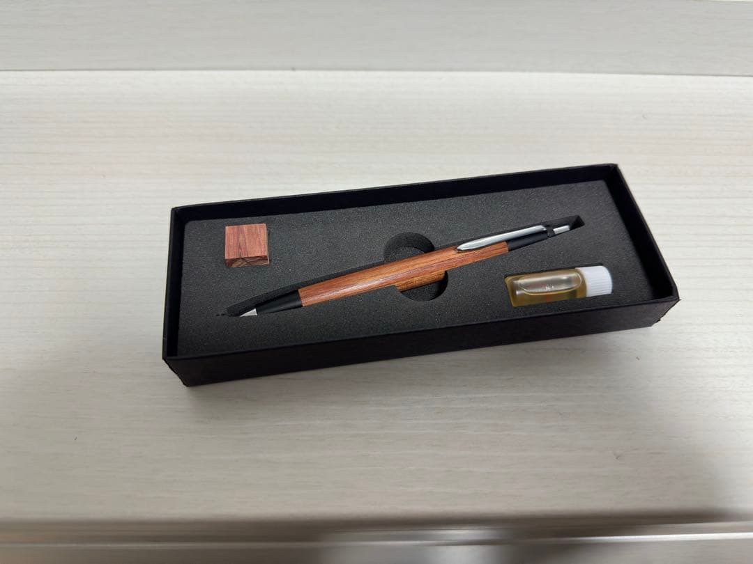 野原工芸　木のシャープペンシル 限定杢 チューリップウッド シルバー金具