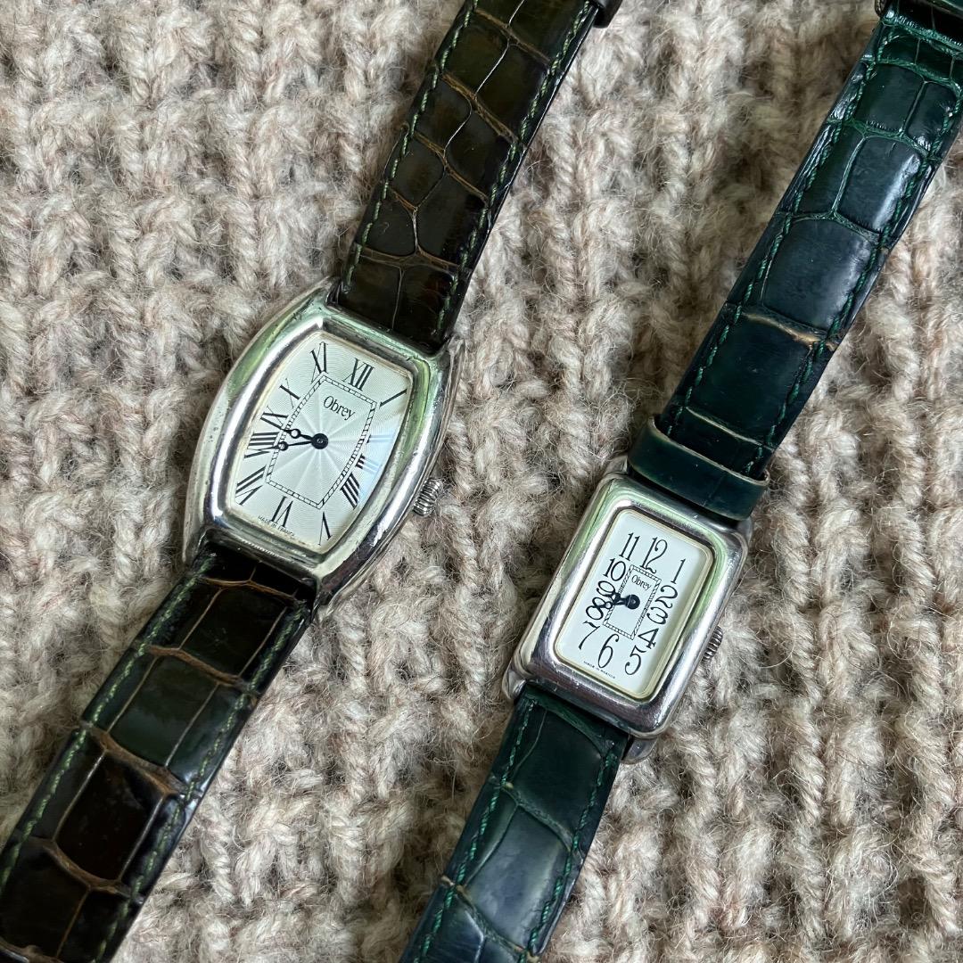 専用　2つセット　オブレイ　メンズ　時計　シルバー　 純正　Obrey 　銀無垢