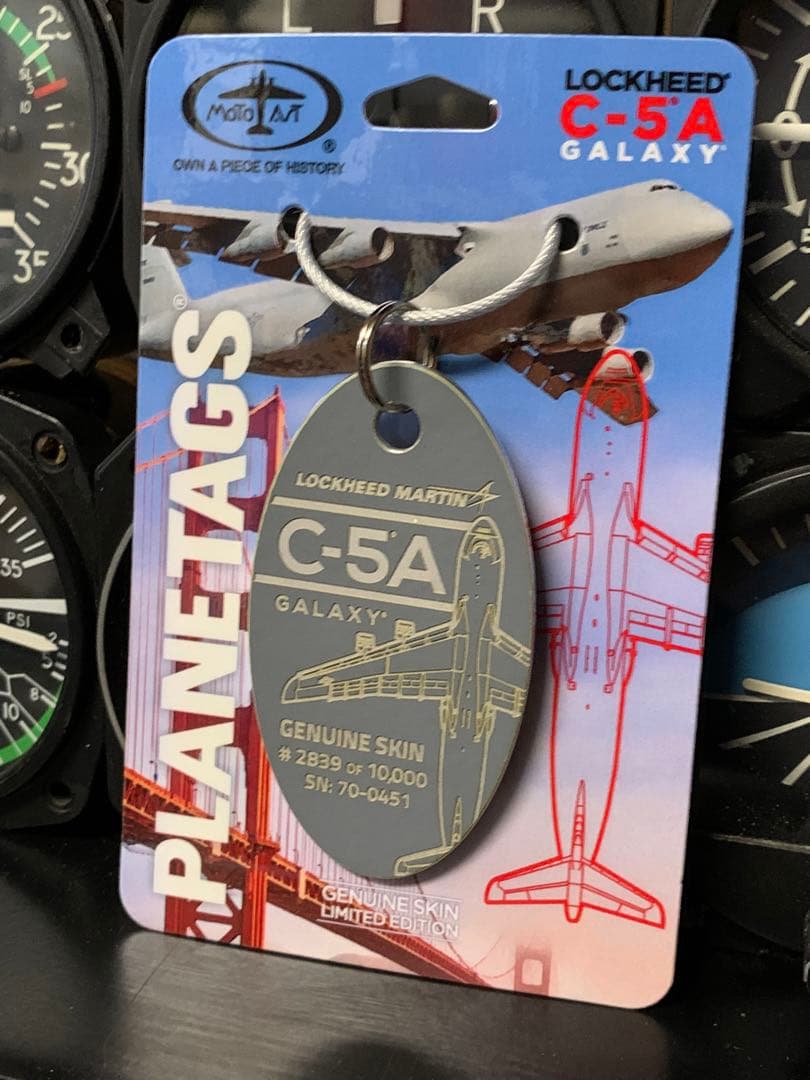 米空軍 輸送機 C-5 ギャラクシー タグ キーホルダー USAF 実機