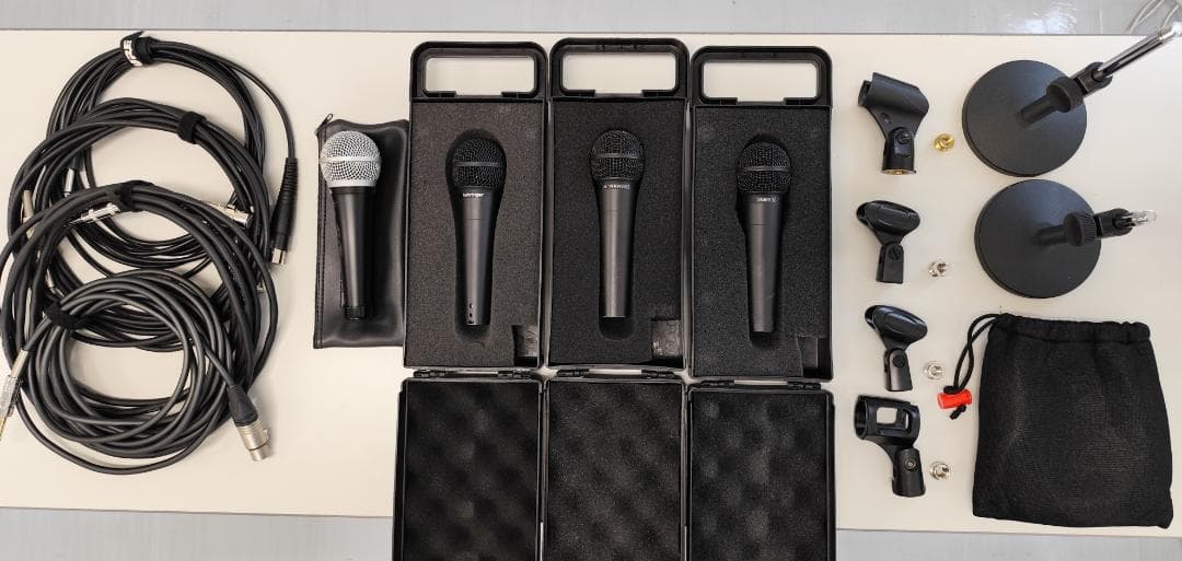 BEHRINGER & SHURE ダイナミック型ボーカルマイク 4本セット+α
