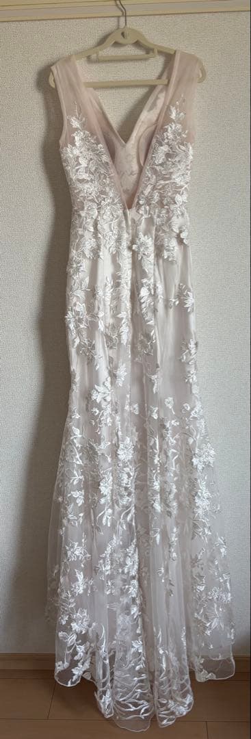 刺繍 ウェディングドレス　前撮り　マーメイドドレス