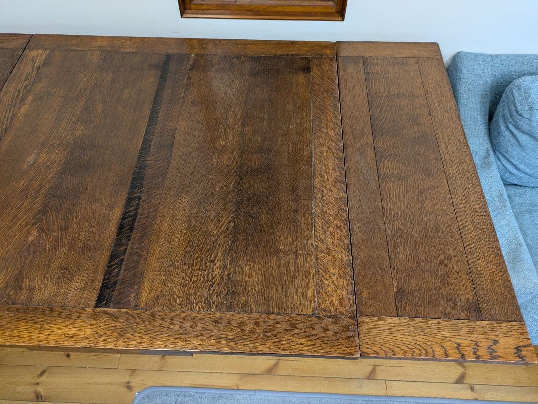 英国　アンティーク　ドローリーフテーブル　オーク材　拡張式　ダイニング